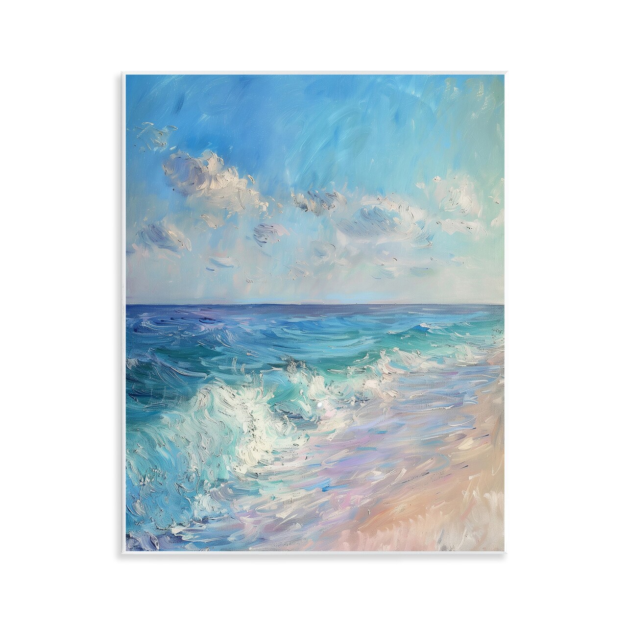 Stupell Industries Soft Ocean Beach Wall Plaque Art Design by LSR Design Studio